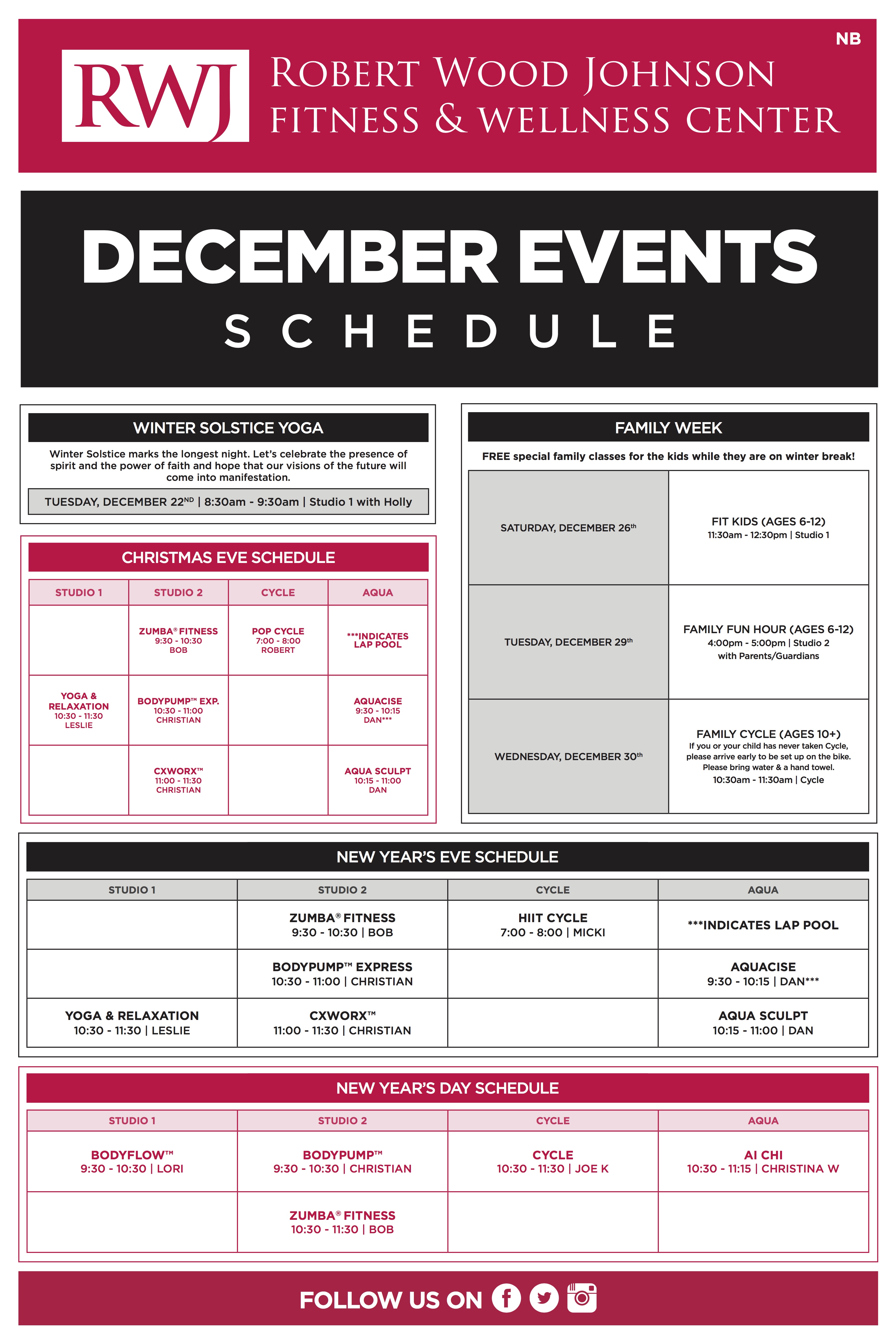 New Brunswick December 2015 Events