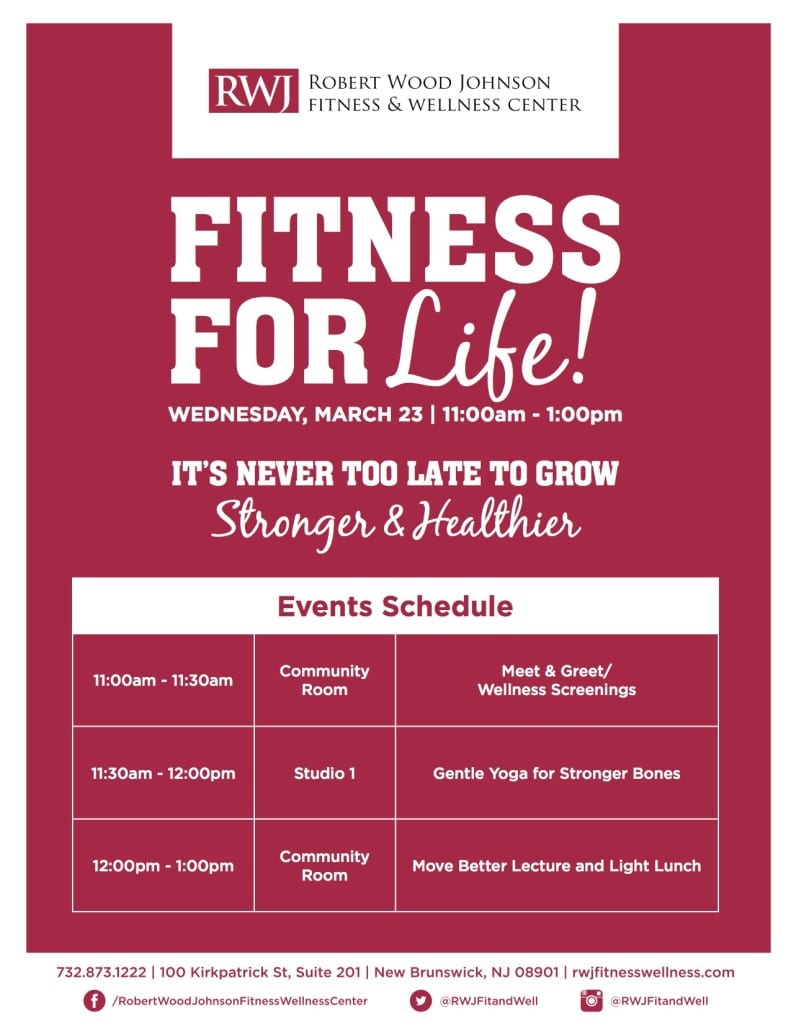 New Brunswick Fitness for Life Event Schedule