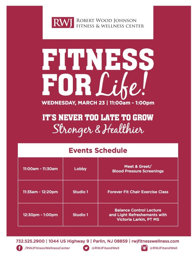 Old Bridge Fitness for Life Event Schedule